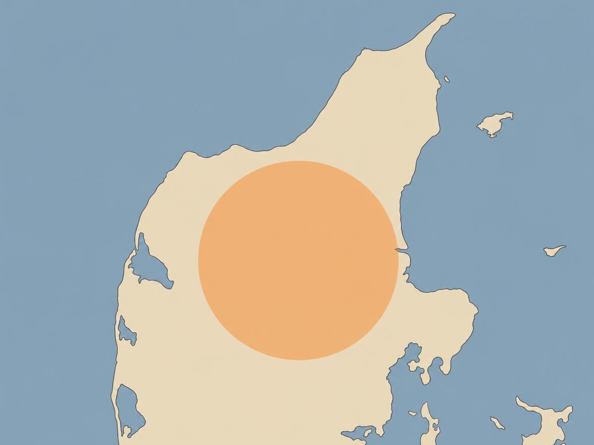 Kort over Nordjylland med dækningsområdet markeret